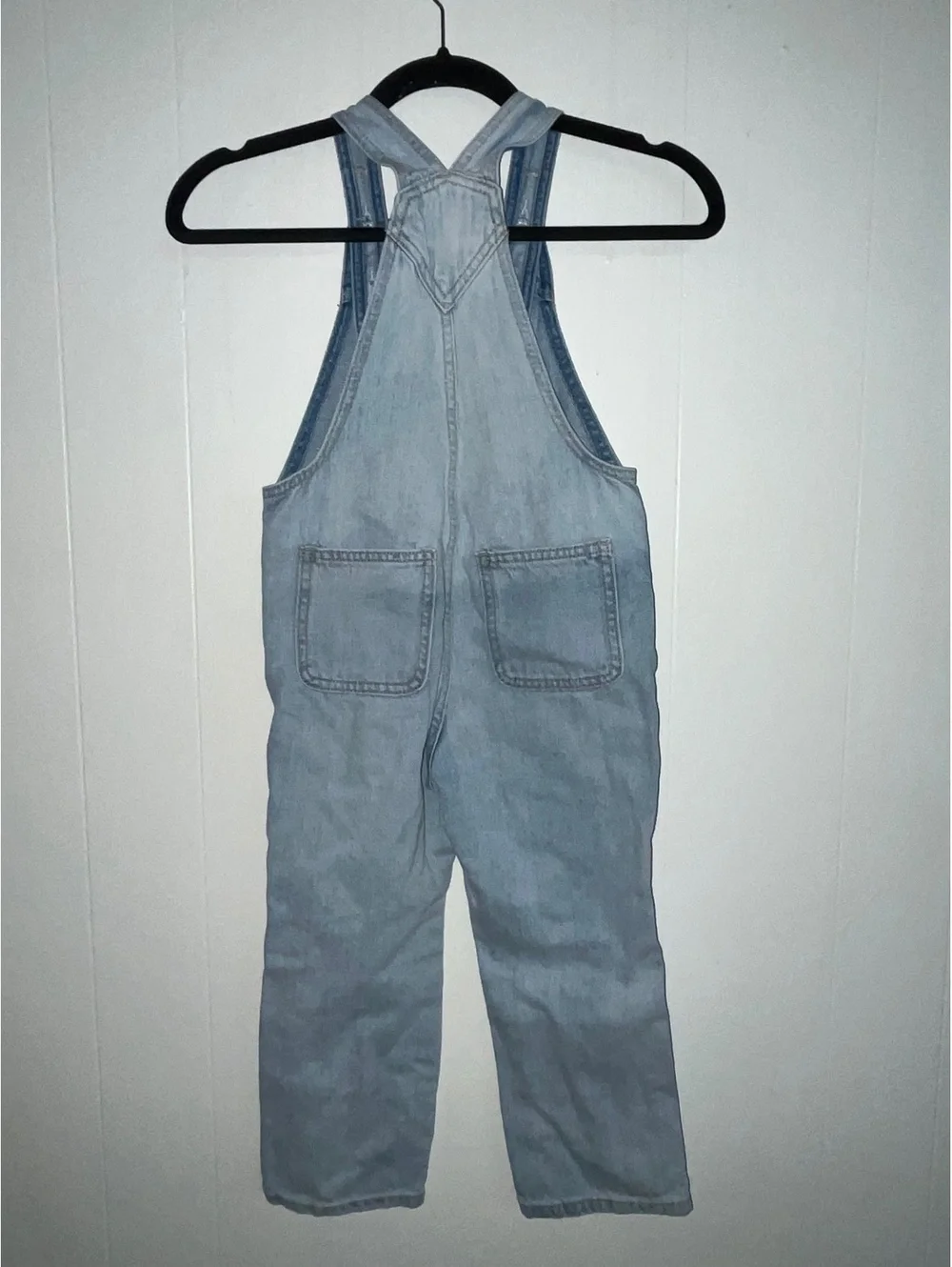 Old Navy Workwear Light Wash Denim Overalls Kids XS (5)